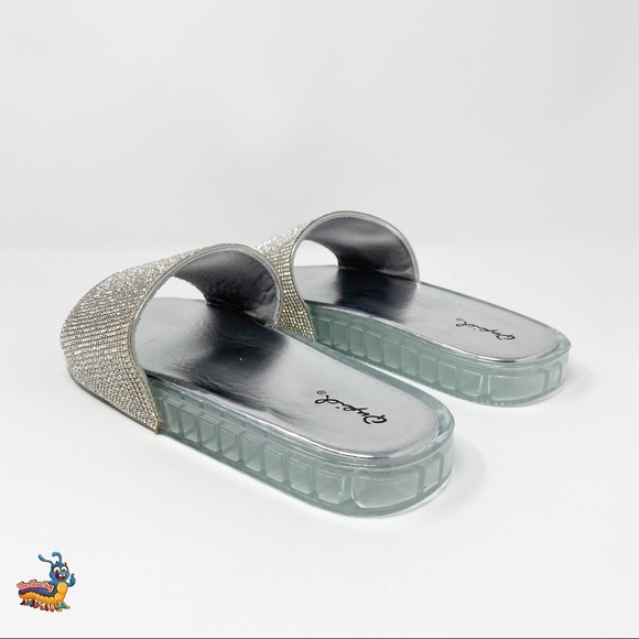 NEW Sparkly Jelly Slides Qupid Sandals - Picture 8 of 8